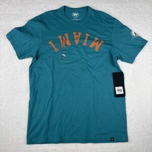 47 Brand Miami Dolphins Upside Down T-shirt Oceanic Teal Size Small NWT MSRP $38